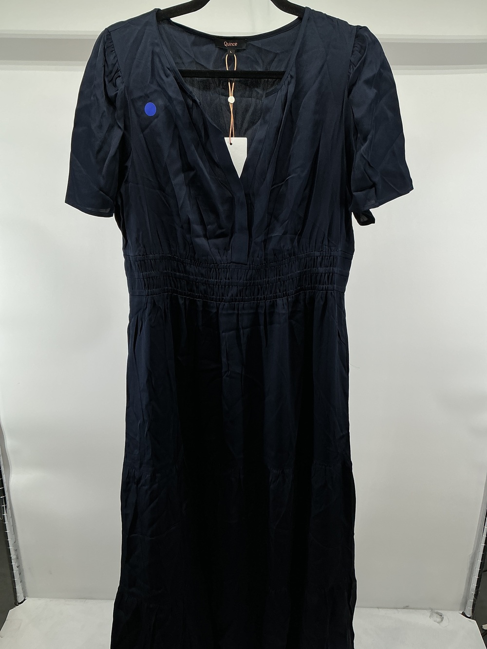 Washable Stretch Silk Tiered Maxi Dress